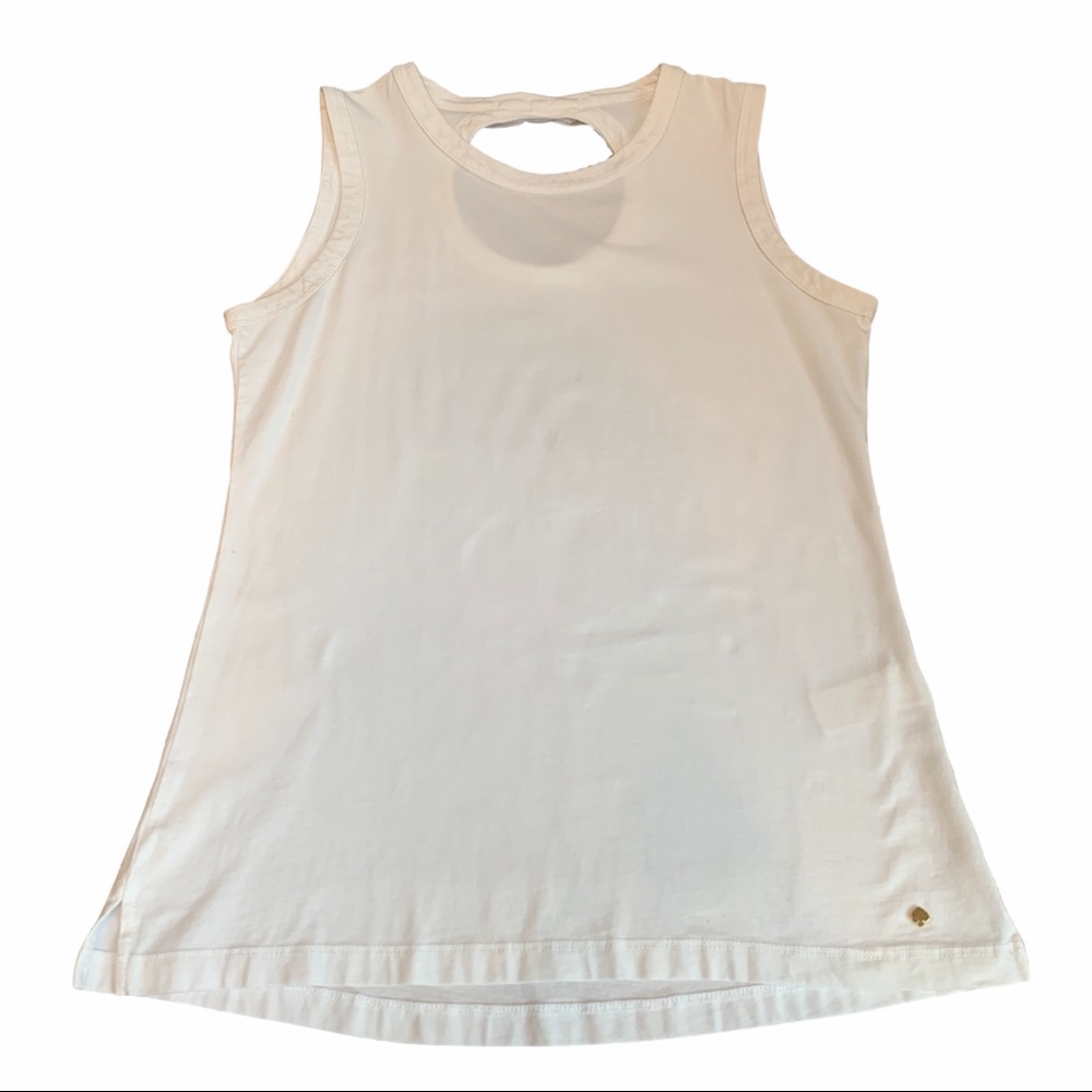 Kate Spade Bow Back Keyhole White Tank Medium